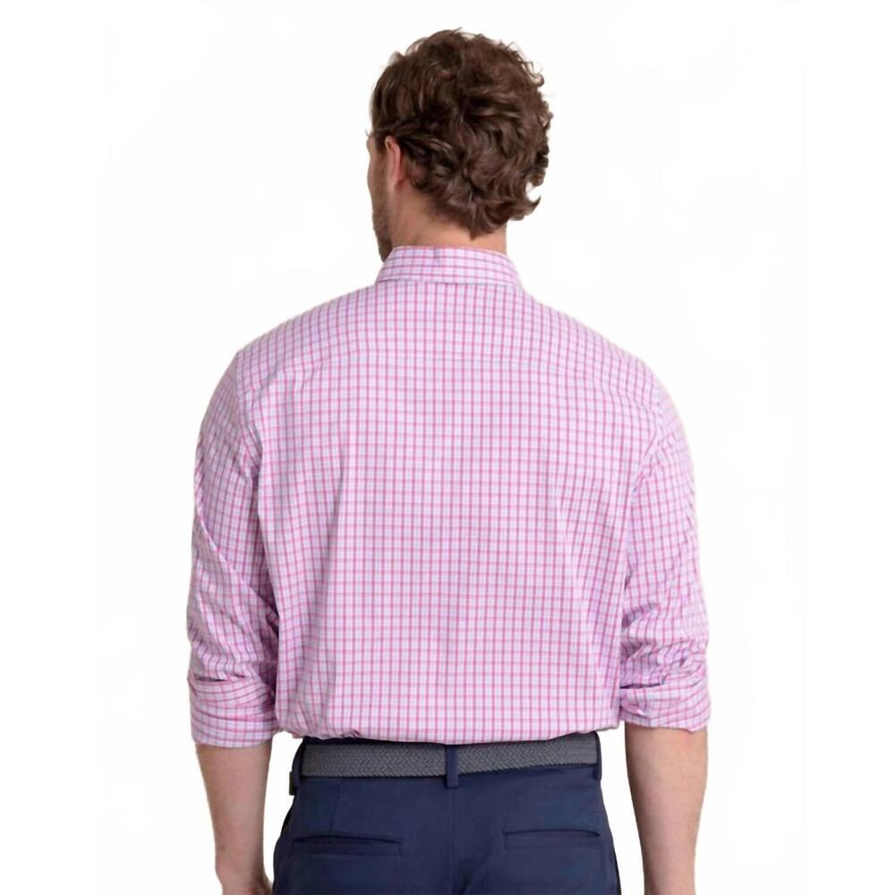 NEW SOUTHERN TIDE charleston broad creek plaid sportshirt in very berry - Picture 4 of 7